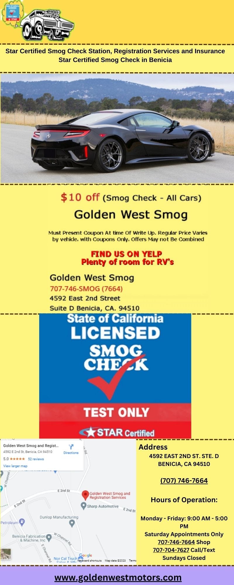 Golden West Smog & Registration Services — DMV Vehicle Registration