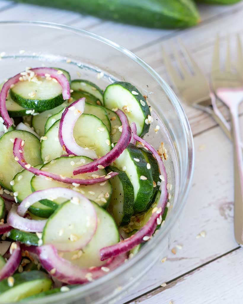 Cucumber Vinegar Salad Recipe (WeightLoss Side Dish) by