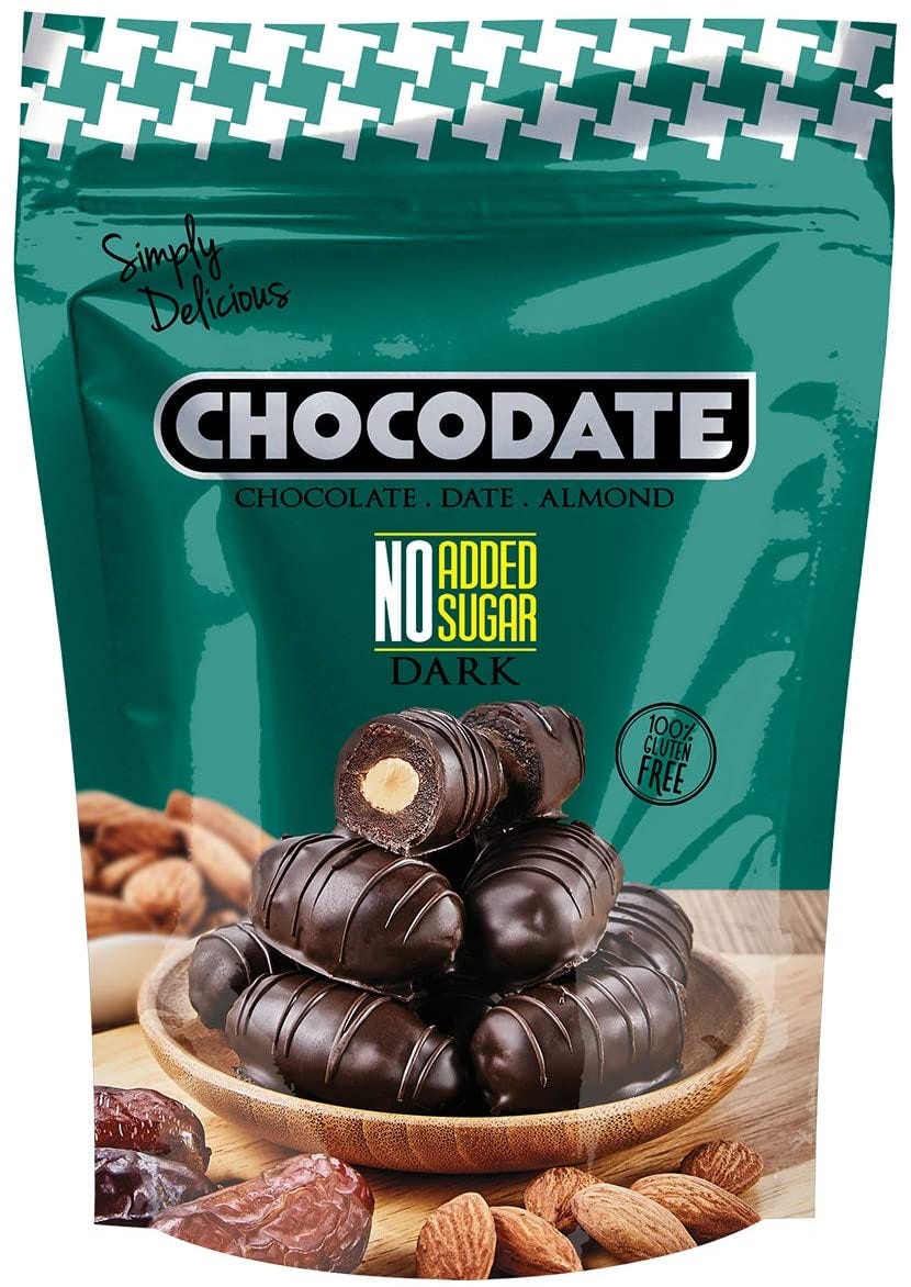 Chocodate No Sugar Added 250gm, Rich Silky Chocolate, Roasted Almonds, Velvety Arabian Dates
