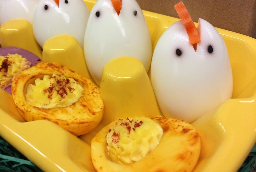 TURMERIC DYED CURRY DEVILED EGGS. TURMERIC DYED CURRY DEVILED EGGS by