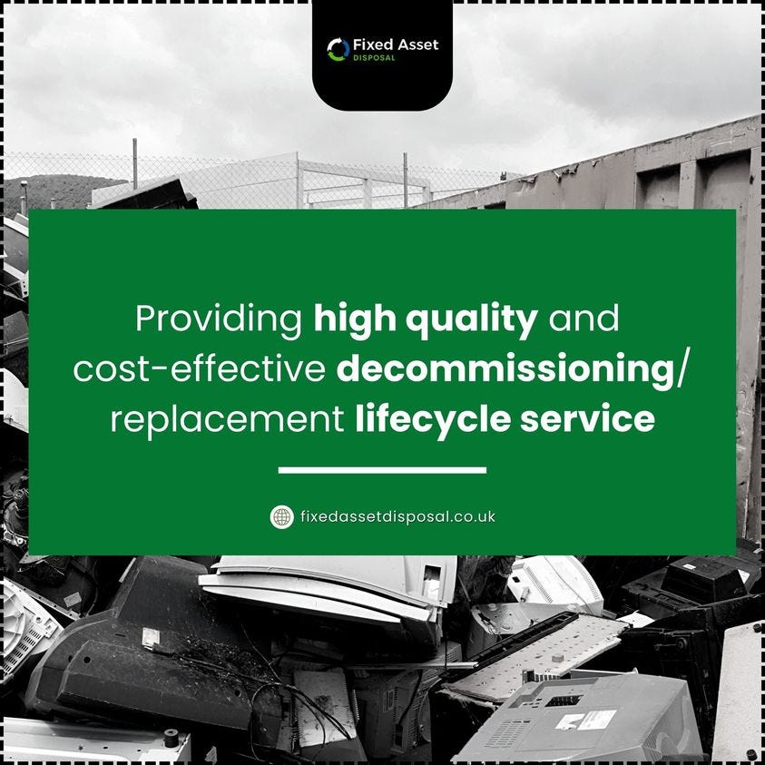EWaste Disposal Service UK Fixed Asset Disposal — WEE Waste Recycling Fixed Asset Disposal
