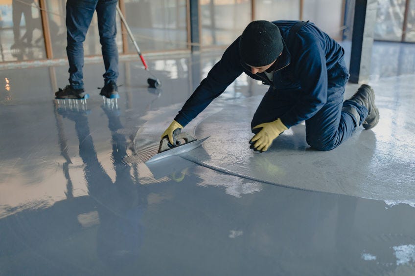Albuquerque Epoxy Floor Straight Line Painting Medium