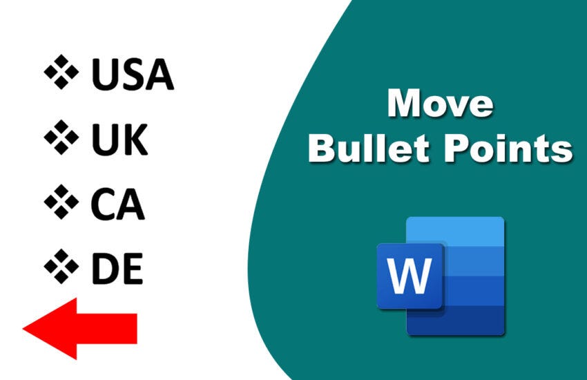 how to move bullet points left in Microsoft word Shapon Shekh Medium