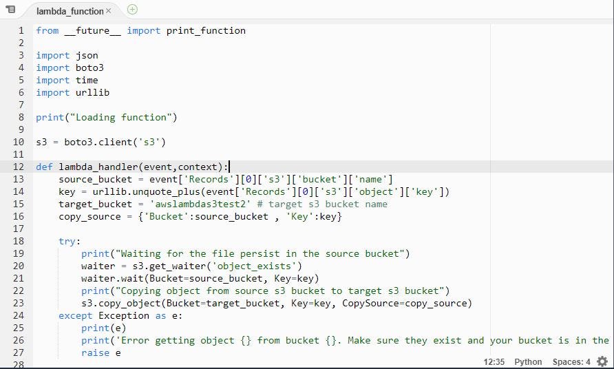 AWS Lambda with python examples. AWS Lambda is a server less computing