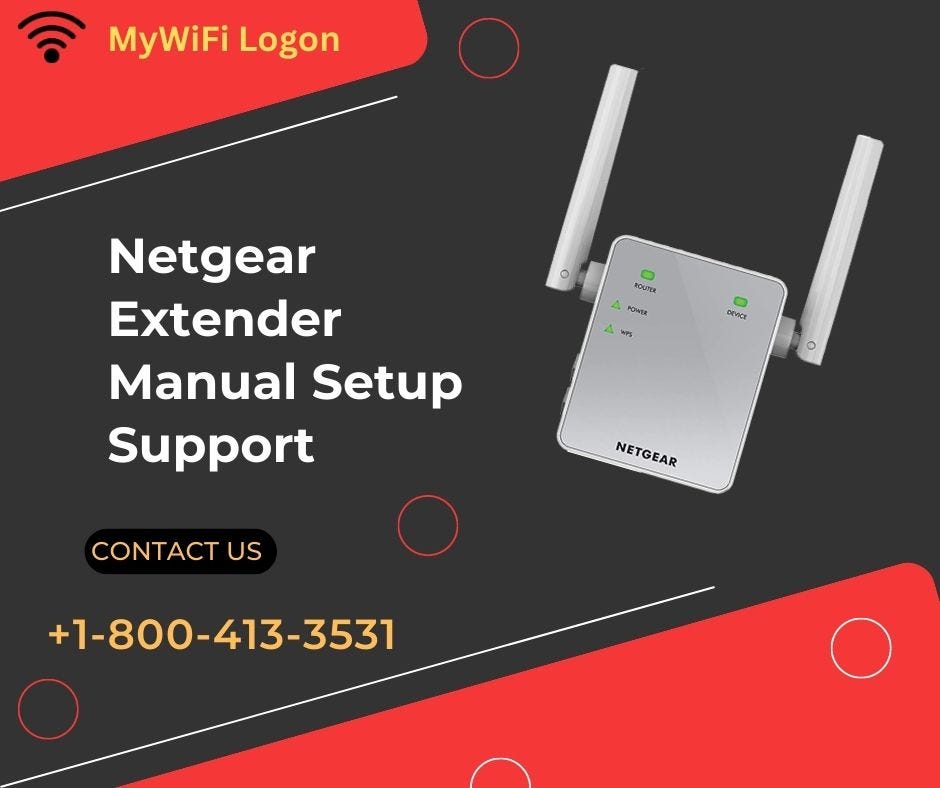 Netgear Extender Manual Setup Support Call +18004133531 MyWiFi