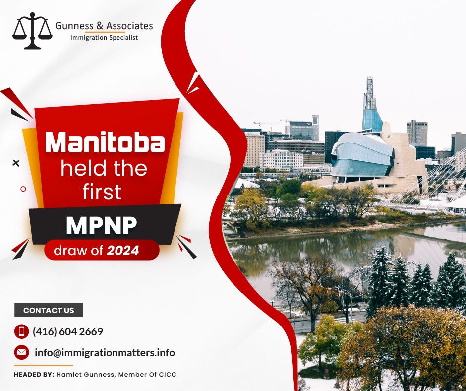 Manitoba held the first MPNP draw of 2024 by Gunness & Associates