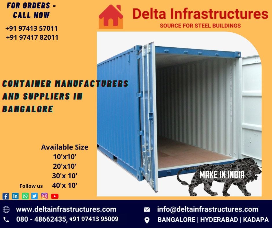 CONTAINER HOUSE MANUFACTURERS AND SUPPLIERS IN BANGALORE — ORDER NOW
