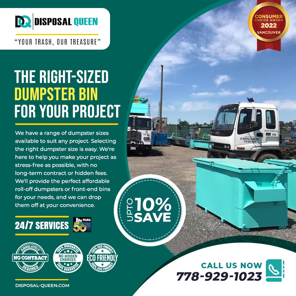 The RightSized Dumpster Bin For Your Project Disposal Queen Ltd