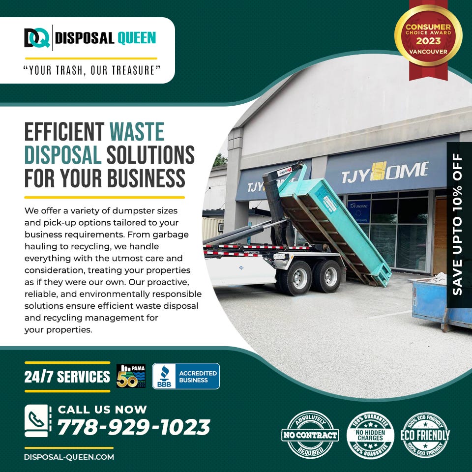 Efficient Waste Disposal Solutions for Your Business Disposal Queen