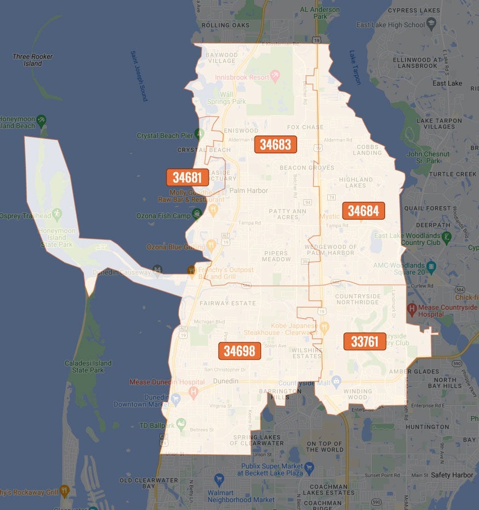 Pinellas County Zip Code Map Simplify Your Forever Home Search by