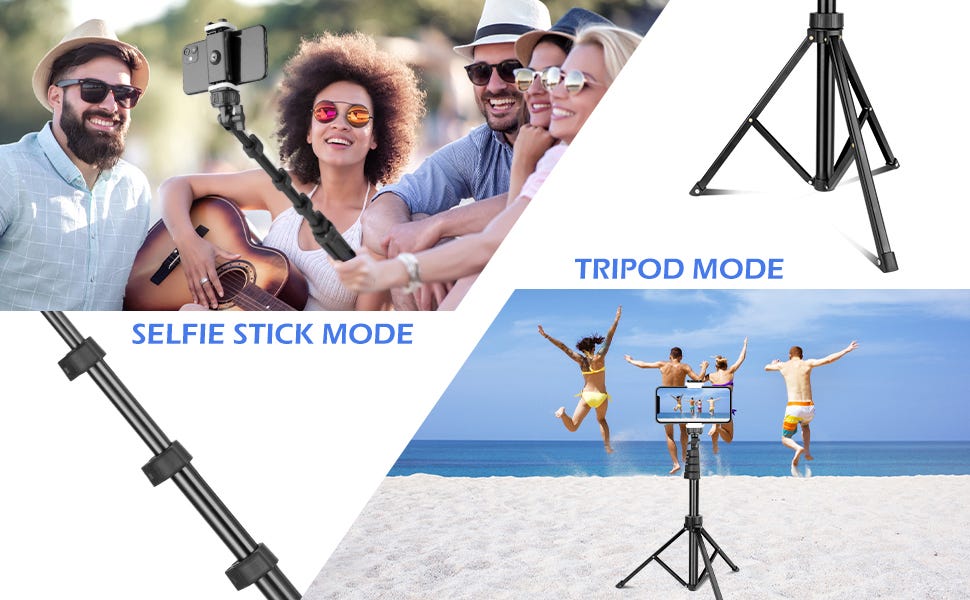 62" Phone Tripod & Selfie Stick, Sensyne Extendable Cell Phone Tripod