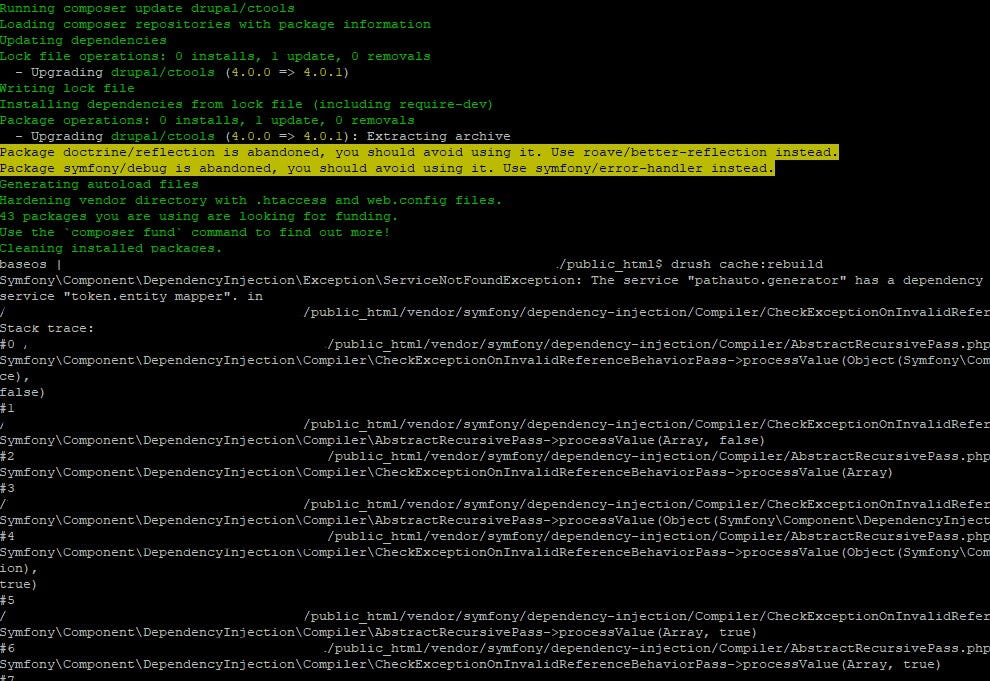 Dealing with Drupal 9 errors Symfony\ Component\ DependencyInjection