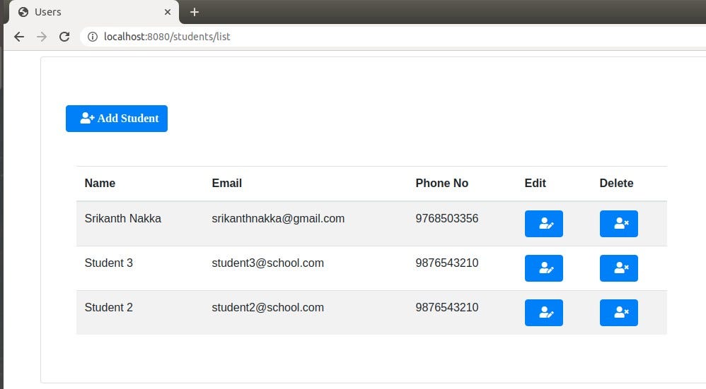 Spring Boot Thymeleaf CRUD Example Tutorial — Page 1 of 2 by Srikanth