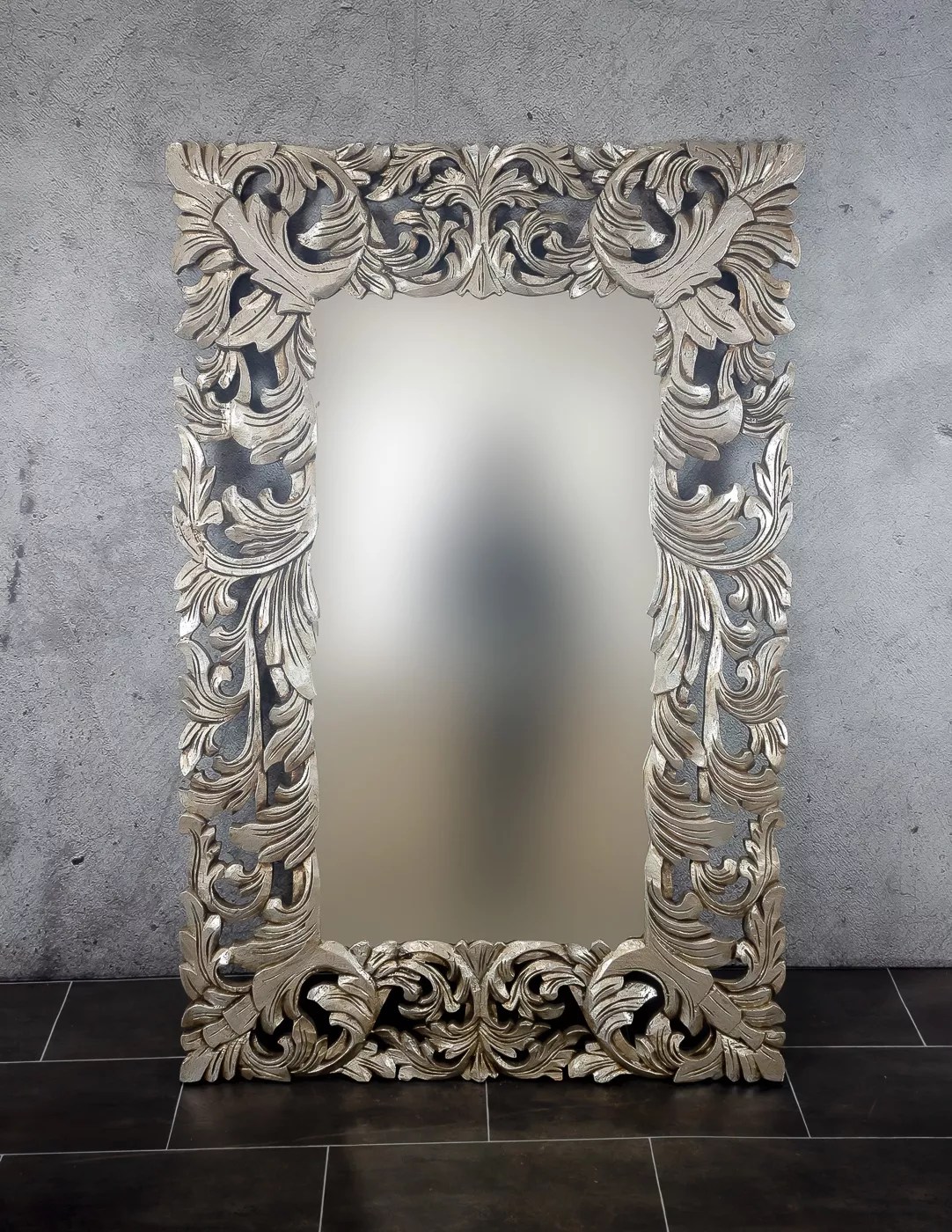 Espejo de pared decorativo Deconolise de 150x100cm en Plata (envejecida