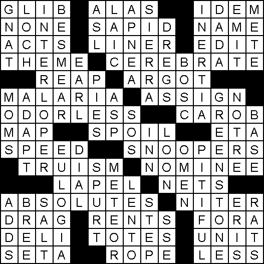 Solution for Crossword Puzzle of March 22, 2020