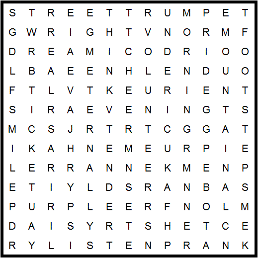 Word search for August 25, 2013