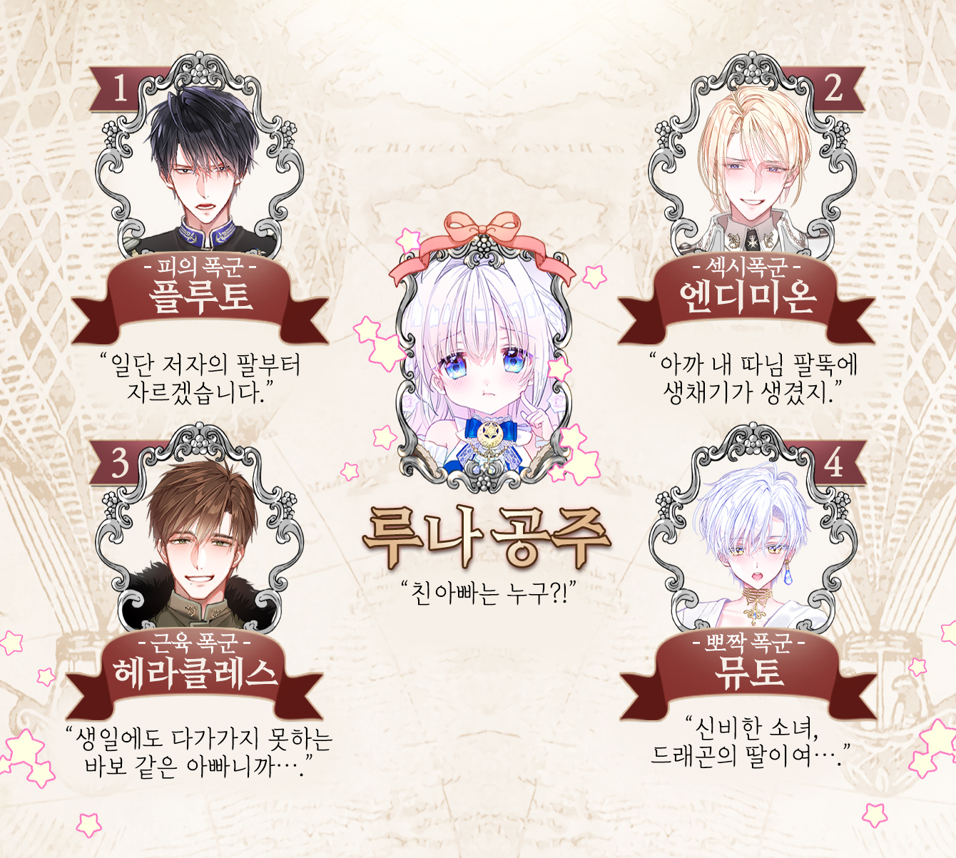 다음의 폭군 중 친아빠를 고르시오 1화 딸바보가 네 명이랍니다. 리디북스