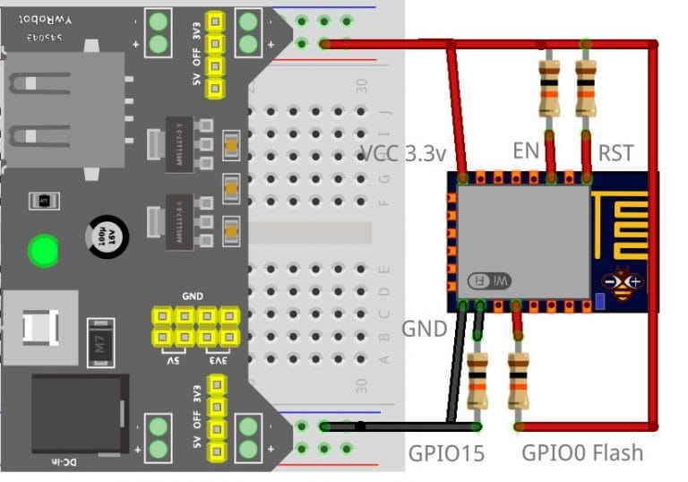 esp12 esp07 (esp8266) flash, pinout, specs and Arduino IDE