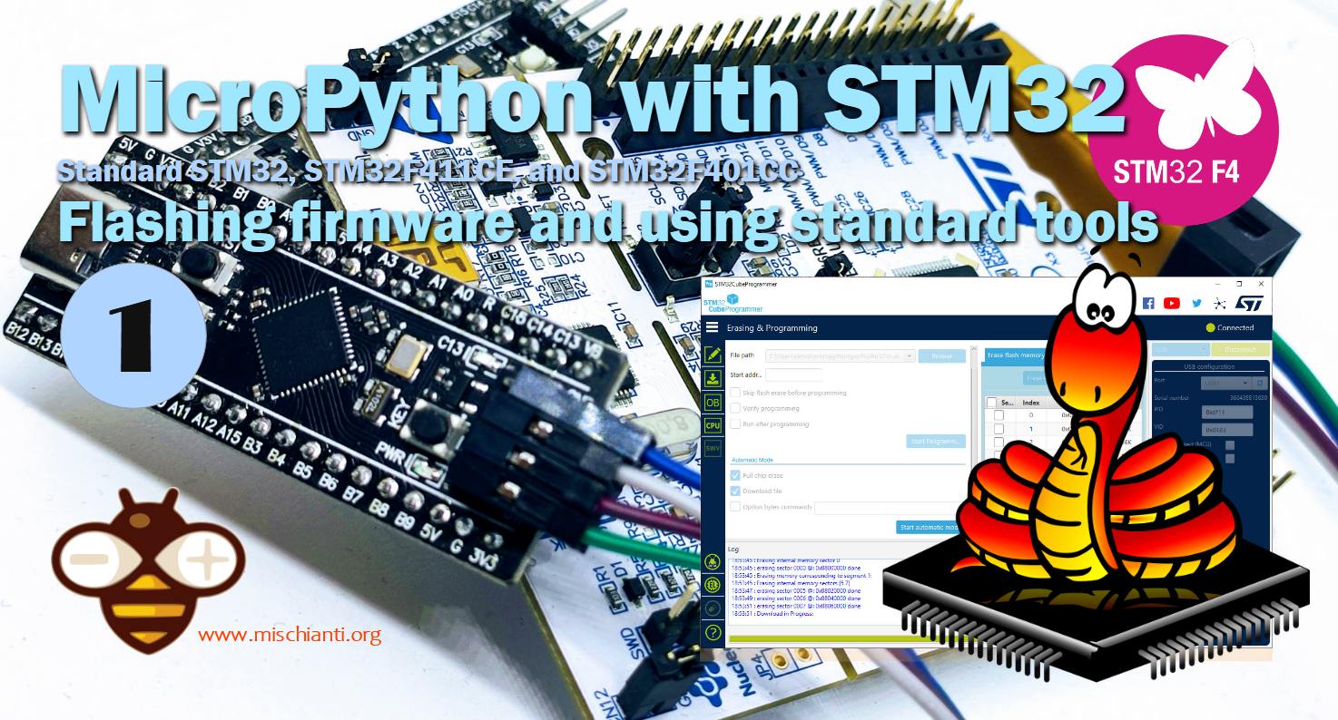 MicroPython on Nucleo STM32, STM32F411CE, and STM32F401CC flashing