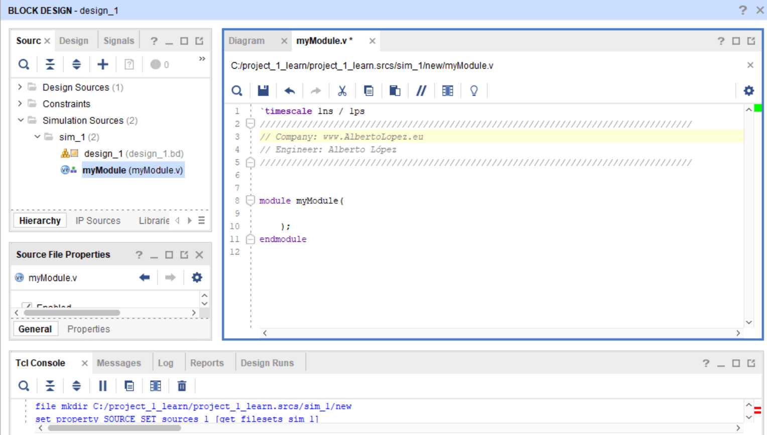 How to create a testbench in Vivado to learn Verilog