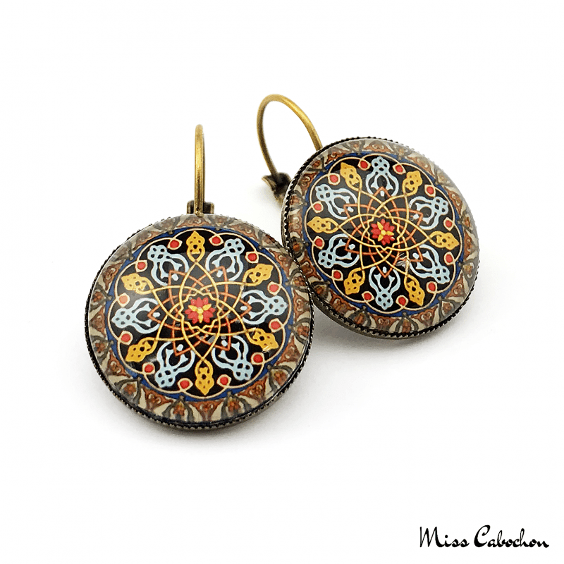 "Persian patterns" earrings Oriental spirit jewelry Handmade with