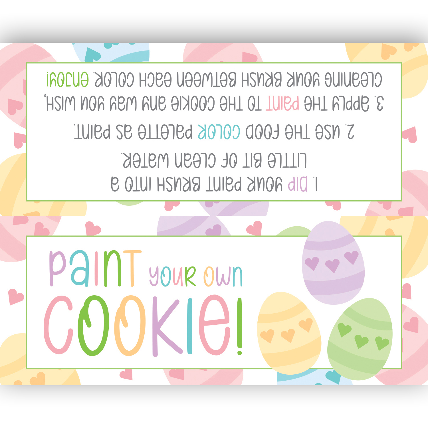 5" Bag Topper "Paint your Own Cookie" Topper 25 Printed 5" Bag