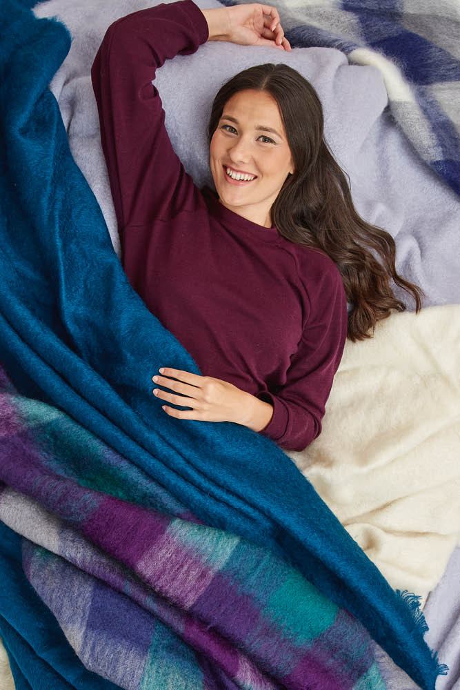 Grand plaid laine mohair Missegle Fabricant de plaid mohair