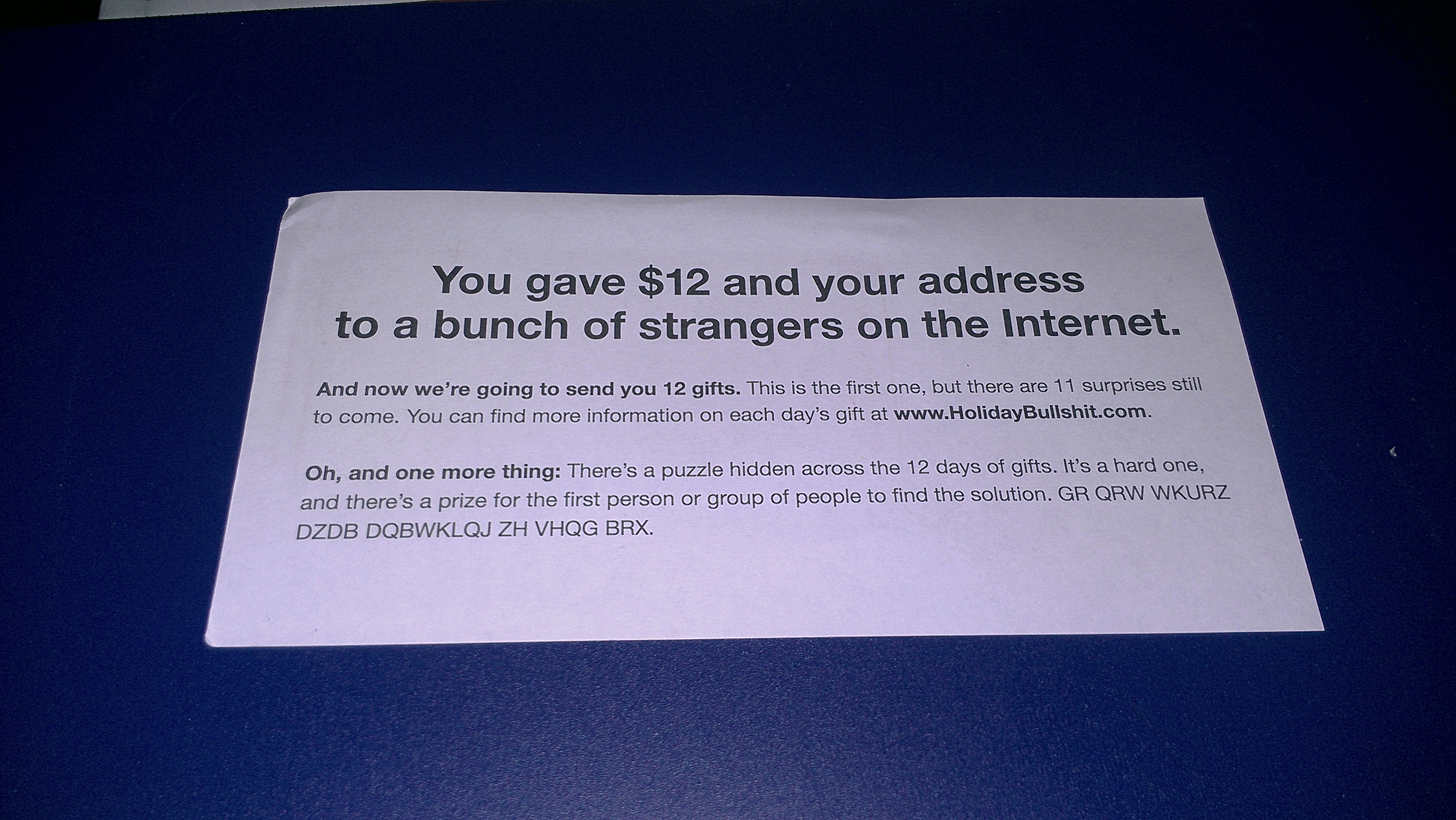 December 2013 Missing Pieces