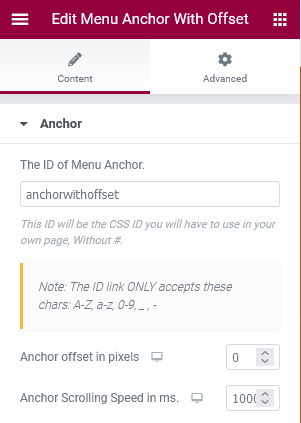 Elementor Anchor With Offset Widget - Missing Widgets