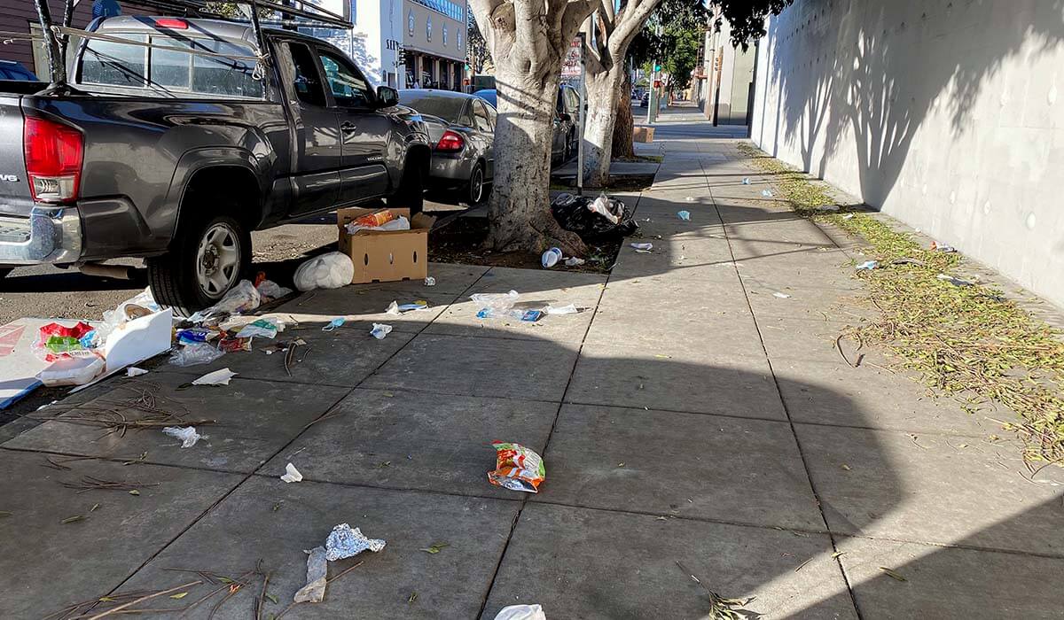 Newsom’s experiment to do away with public trash bins in San Francisco