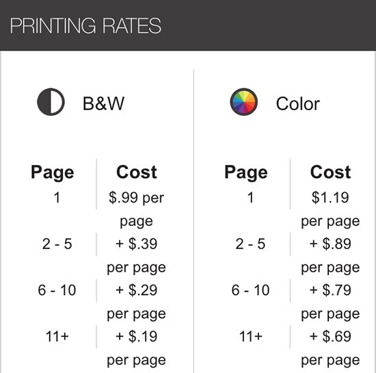 Kinkos Color Printing Rates