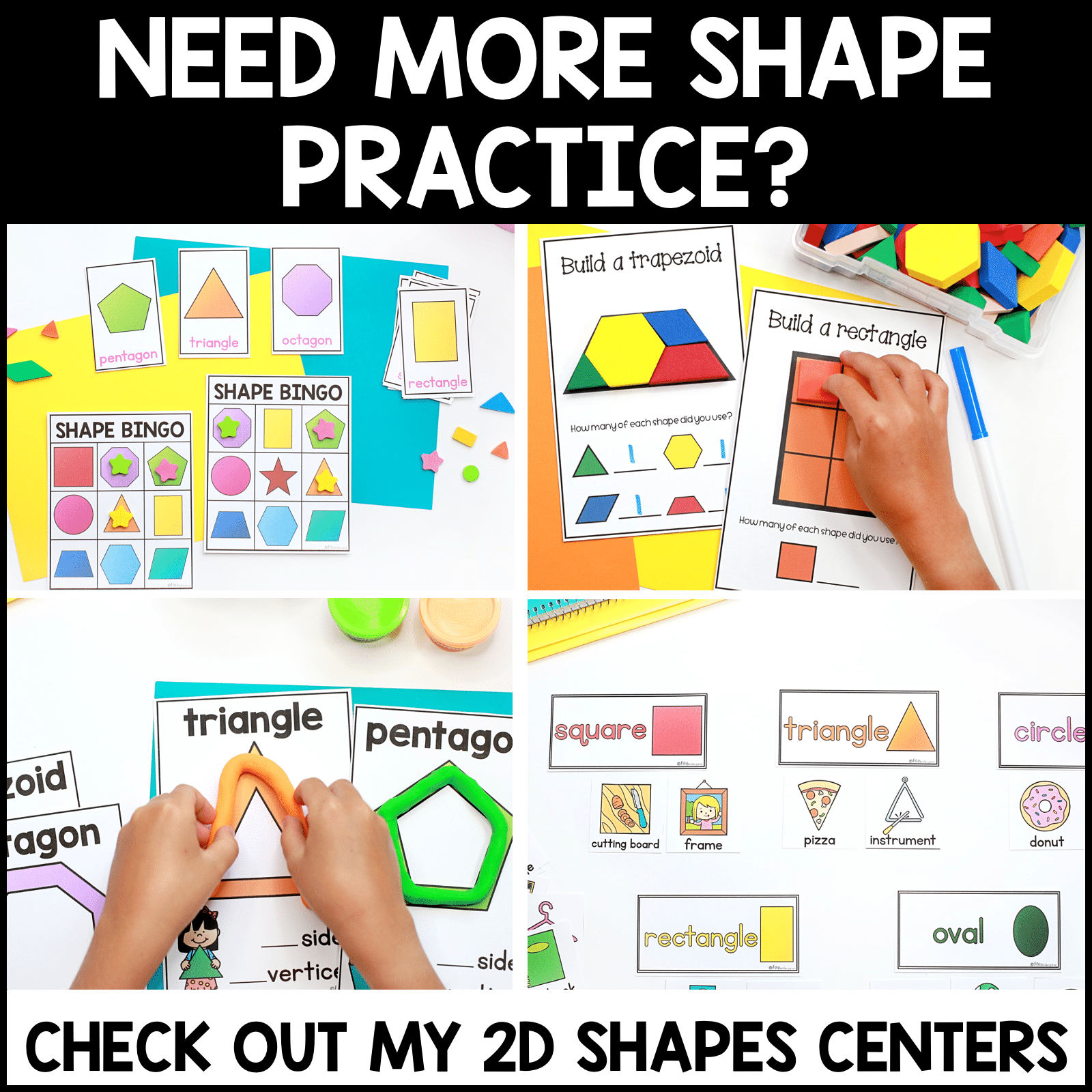 2D and 3D Shapes Worksheets Freebie - Miss Kindergarten