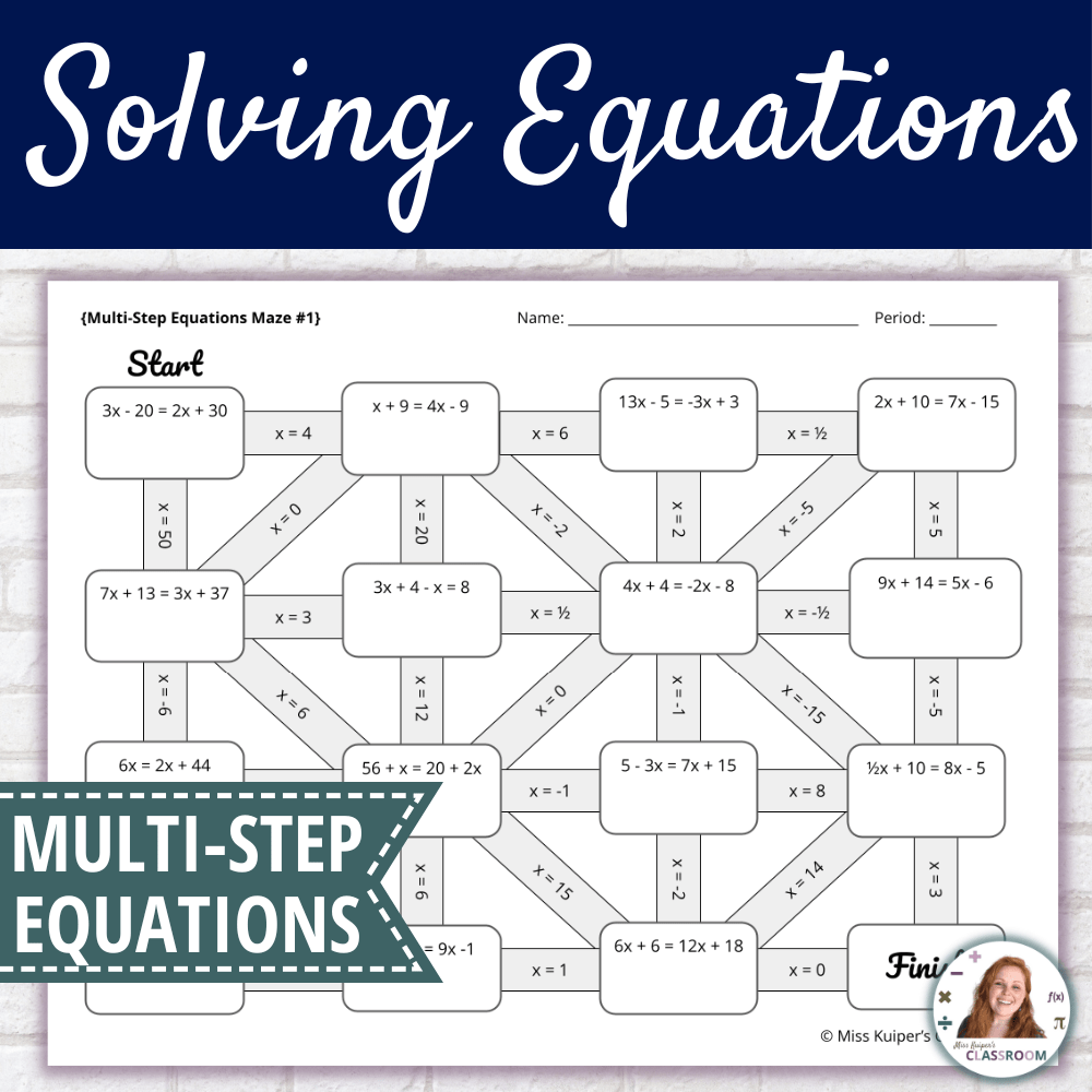 Solving Equations-Multi Step - Miss Kuiper's Classroom
