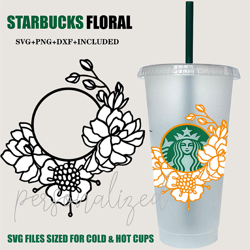 Free 199 Flower Starbucks Cup Svg SVG PNG EPS DXF File Free Download