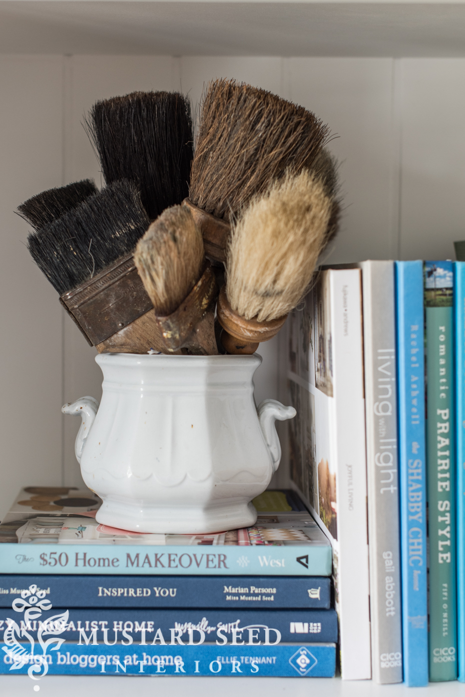 decorating with antique paintbrushes Miss Mustard Seed