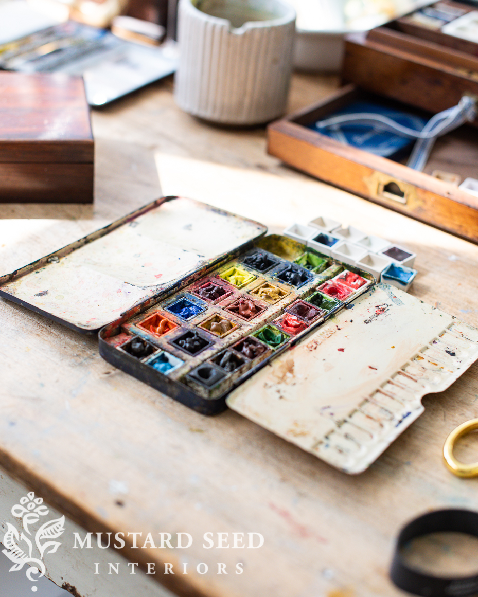 antique watercolor palettes Miss Mustard Seed