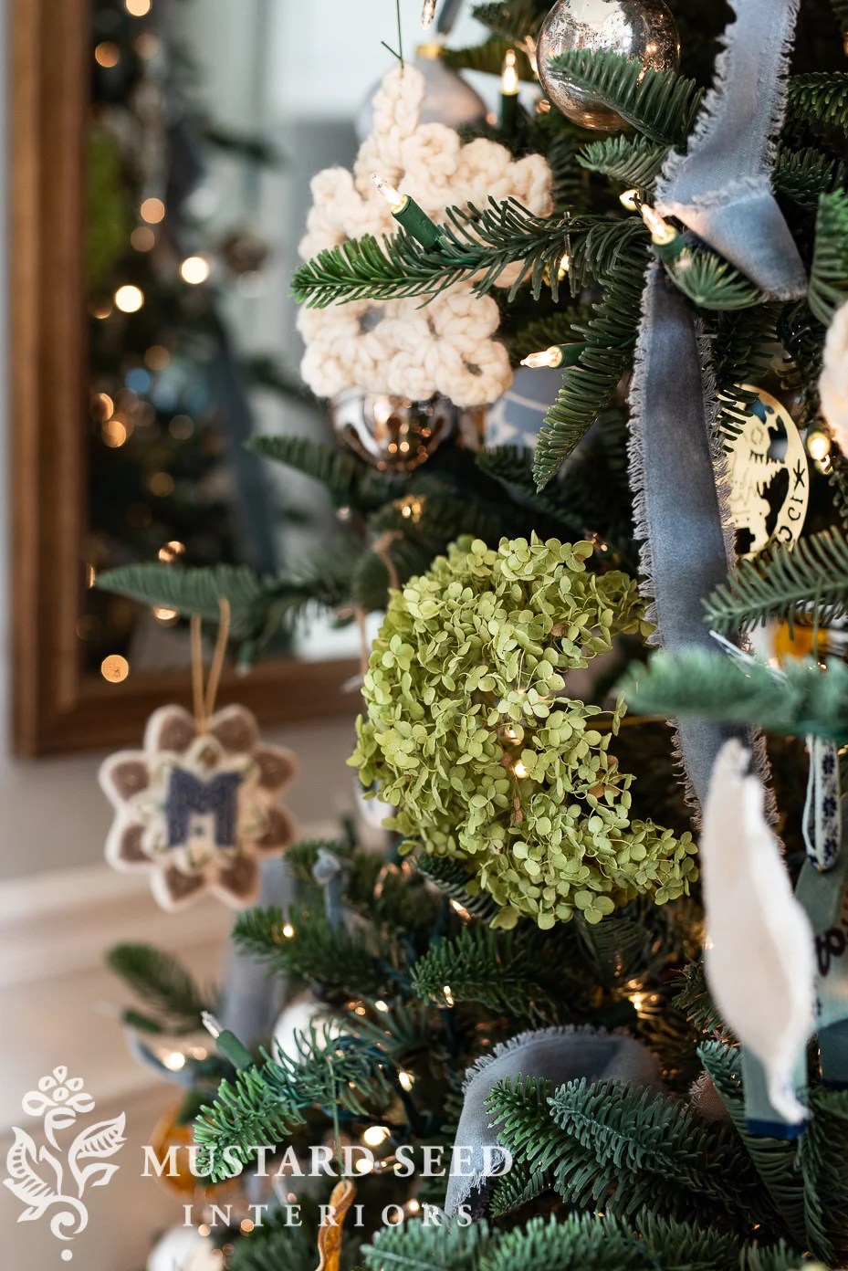 hydrangea & homemade christmas tree decorating ideas Miss Mustard Seed