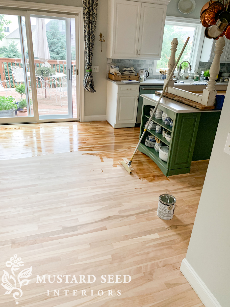 caring for wood floors in a kitchen Miss Mustard Seed