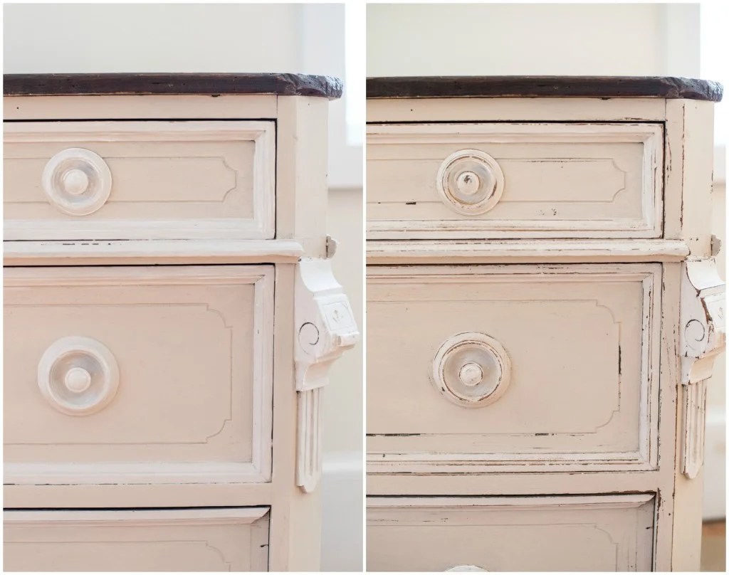 distressing painted furniture tips & techniques Miss Mustard Seed