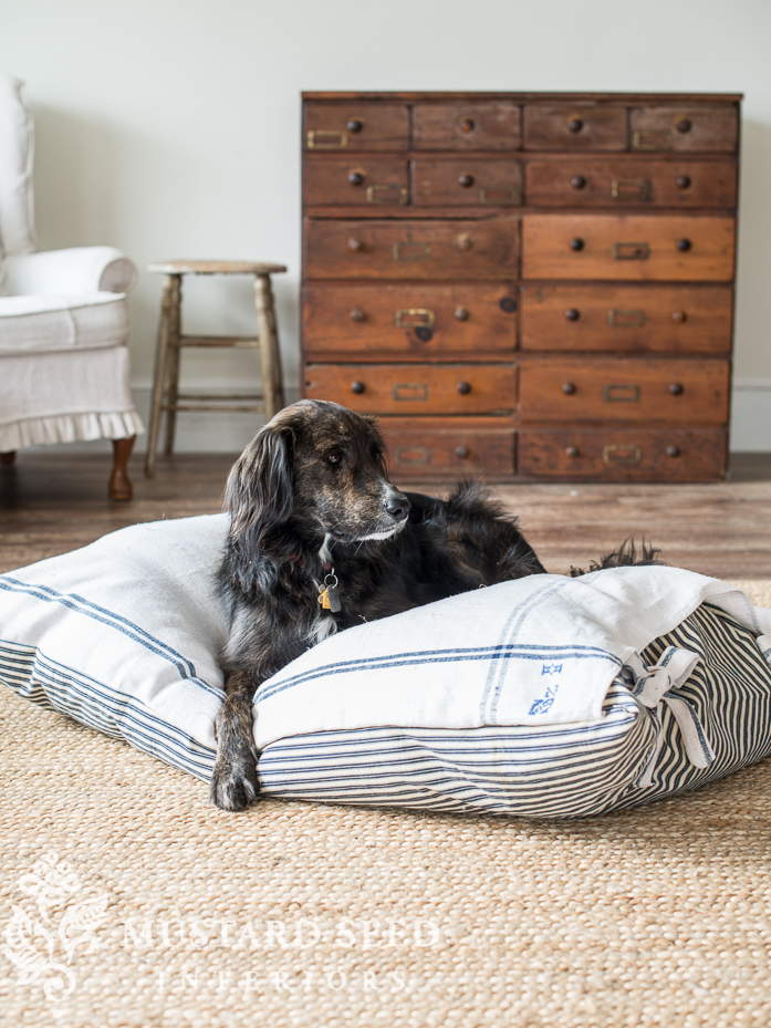 farmhousestyle dog bed cover Miss Mustard Seed