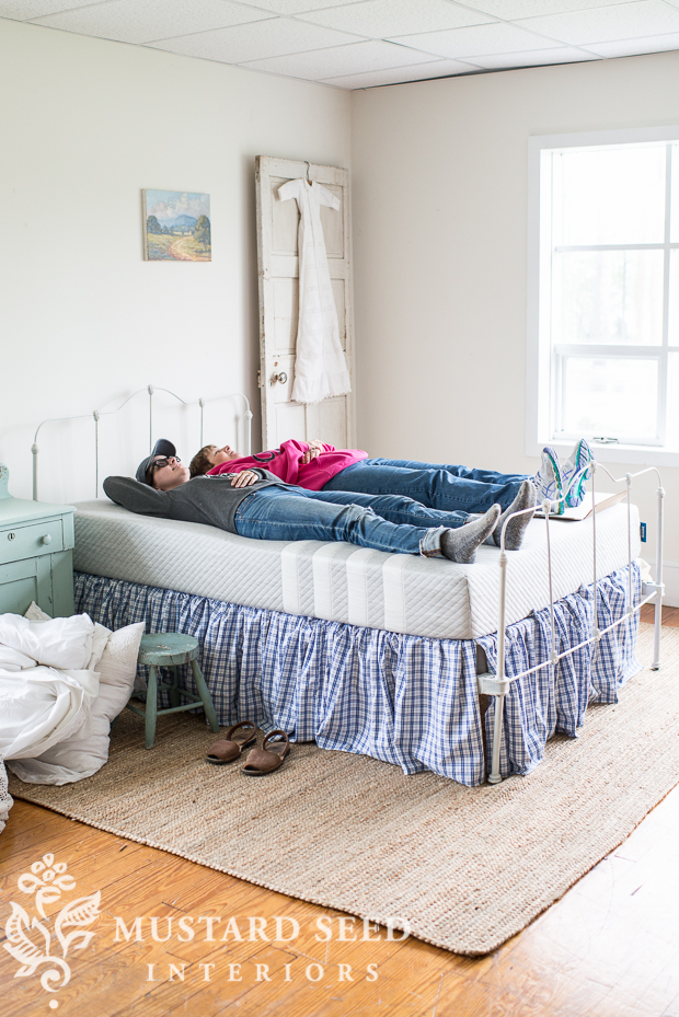 antique iron bed makeover & a mattress in a box Miss Mustard Seed