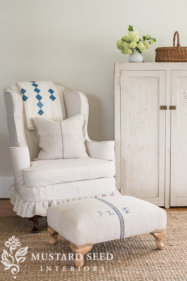 yardage required for upholstery Miss Mustard Seed