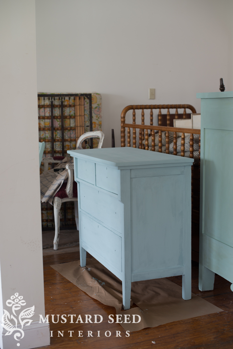 hand painted robin's egg blue dresser Miss Mustard Seed