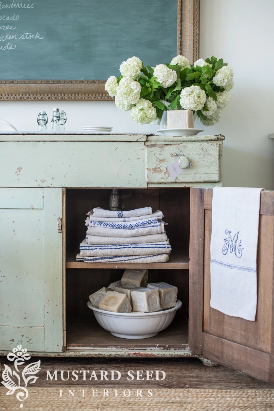 the mint dry sink Miss Mustard Seed