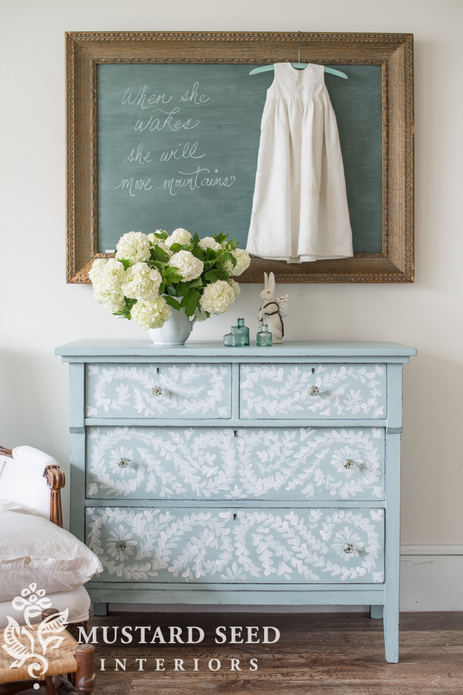 hand painted robin's egg blue dresser Miss Mustard Seed