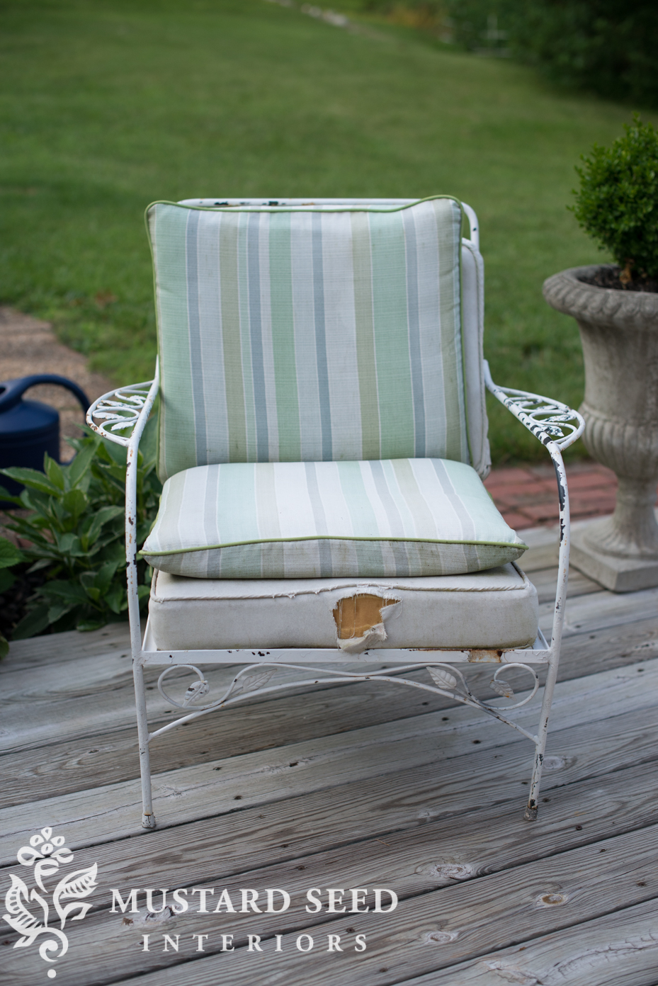 how to make a chair cushion deck chair makeover