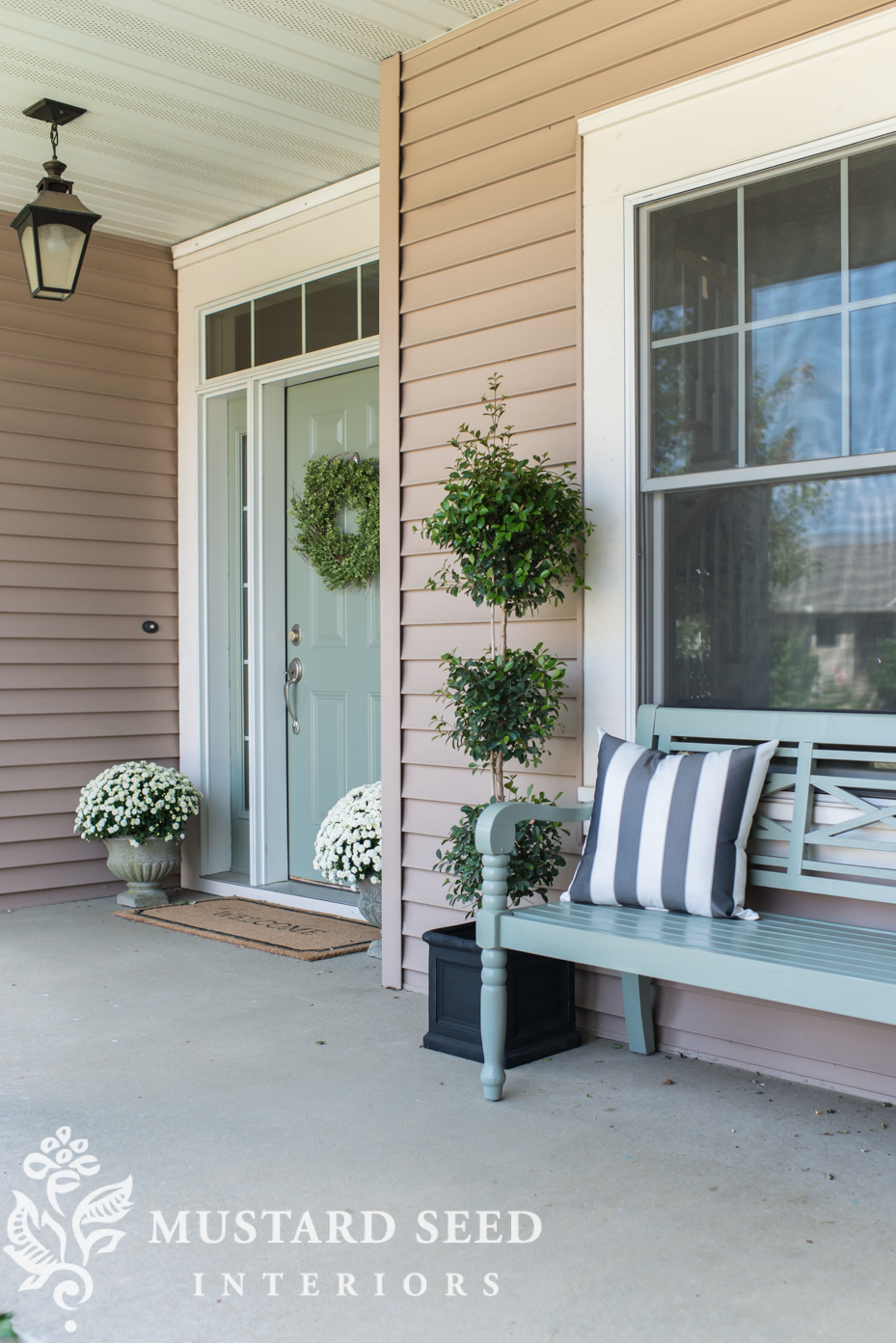 painted porch bench Miss Mustard Seed