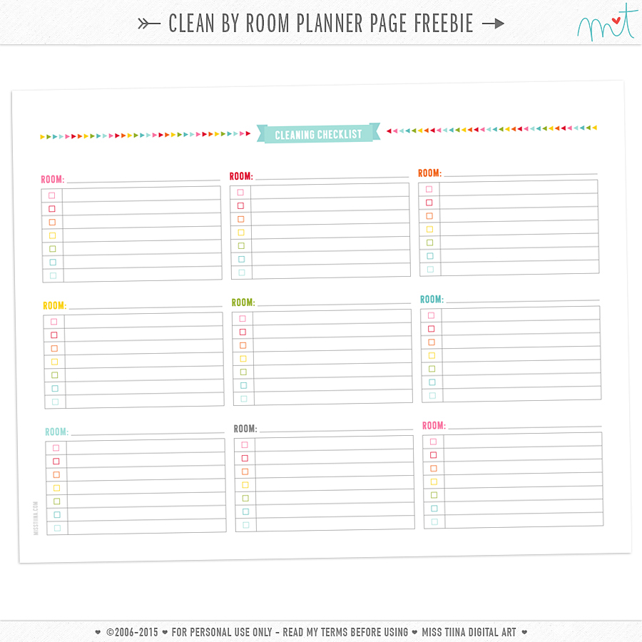 FREE Clean by Room Planner Page Printable