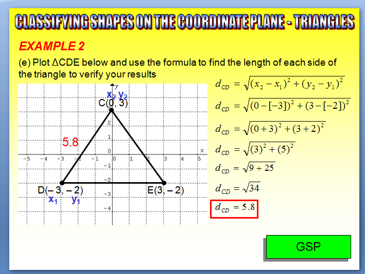 Chapter 2.8 (Part 1) Classifying Shapes on the Coordinate Plane Triangles