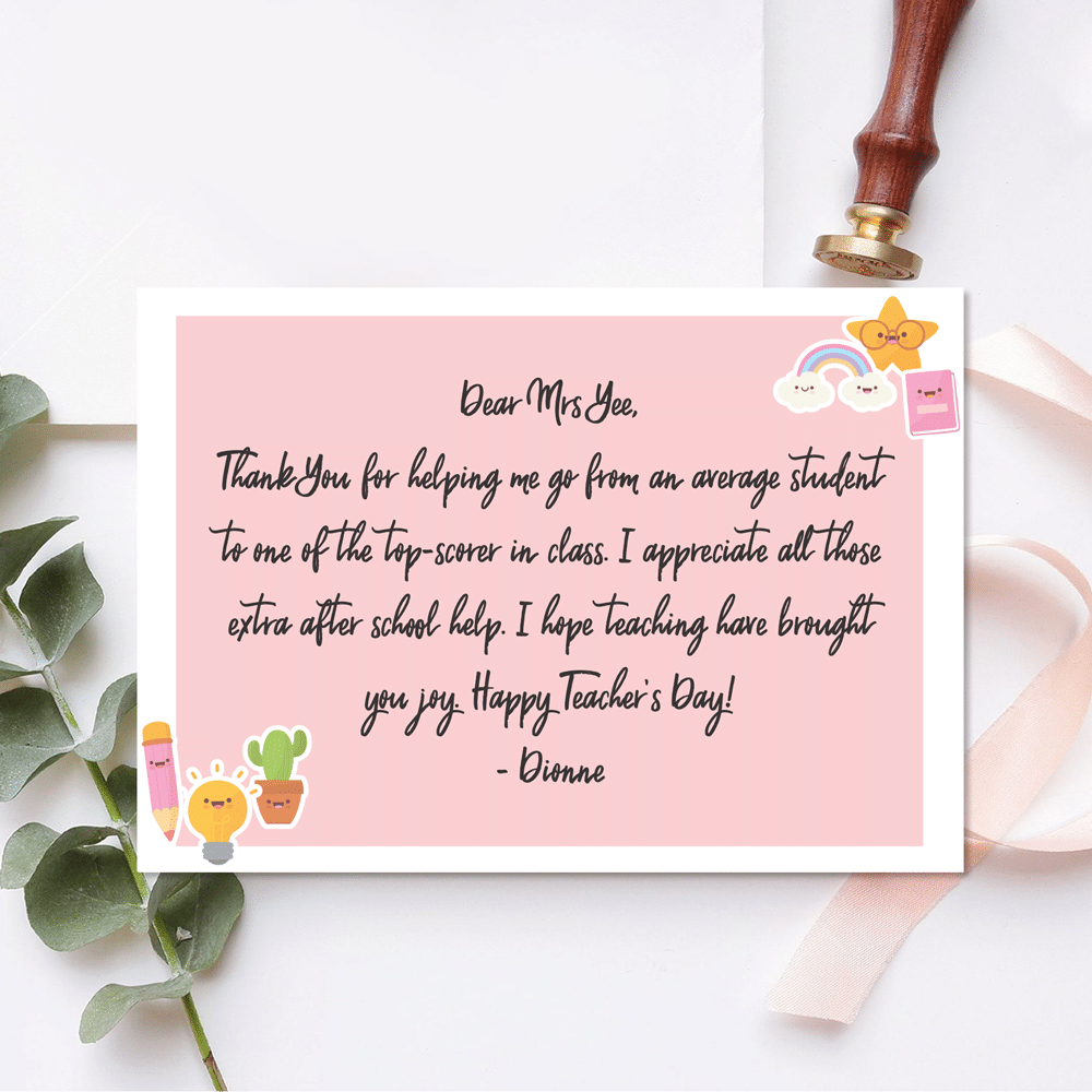 [Custom Message] Onesided Gift card Teacher's Day Design 4
